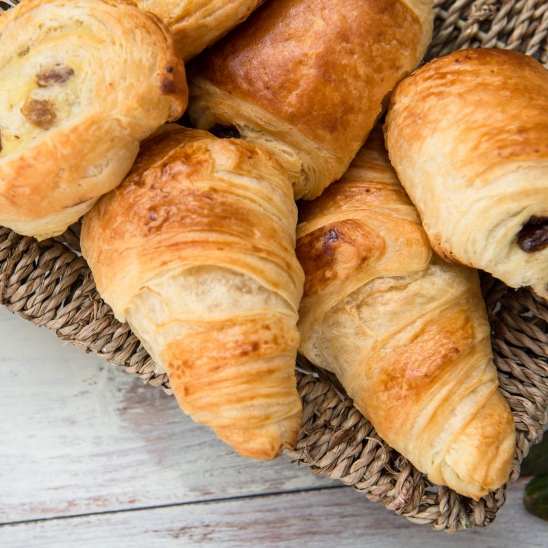 Freshly Baked French butter Pastries in the Basket